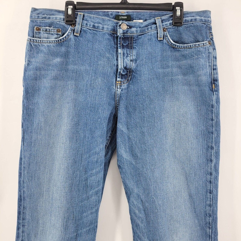 J. CREW Size 12T Button Fly Blue Straight Jeans Women’s Cotton Distressed - Picture 2 of 11